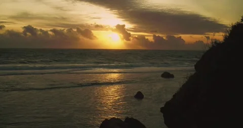 Drone View of Blue Ocean Waves and Sea Foam Patterns Stock Footage 331189339
