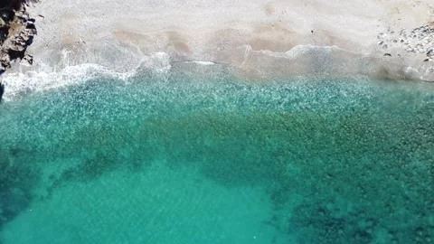 Drone view blue waves Mediterranean Sea Stock Footage 149081677