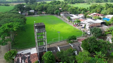 Drone View of Bocas de Palo, a Rural Community in Jamundi, Colombia Stock Footage 311599288