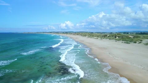 Drone view of Bore beach in Klepp, Norway Stock Footage 247022266