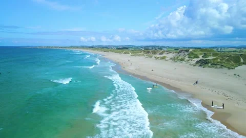 Drone view of Bore beach in Klepp, Norway Stock Footage 247022269