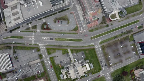 Drone View Of Brescia Italy With Empty Street For Coronavirus Stock Footage 128321150