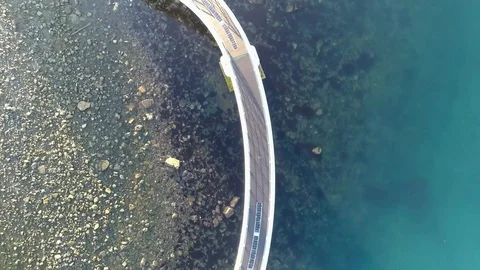 Drone view of bridge on sea Stock Footage 126968275