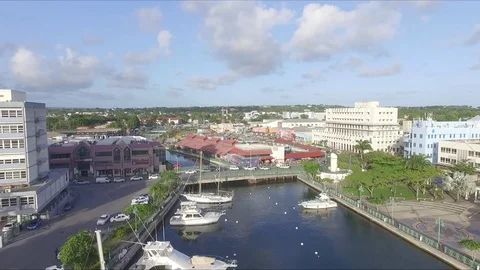 Drone View of Bridgetown Barbados Vídeo Stock 88580394