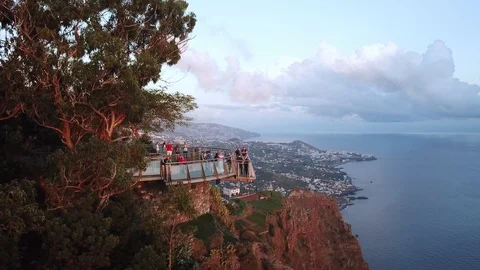 Drone view of "Cabo Girao" viewpoint Stock Footage 114426392