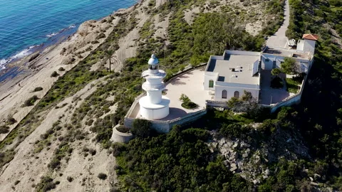 Drone view of Cabo Huertas in the Mediterranean Sea, Spain. Stock Footage 295310111