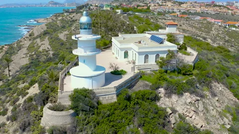 Drone view of Cabo Huertas in the Mediterranean Sea, Spain. Stock Footage 295310646