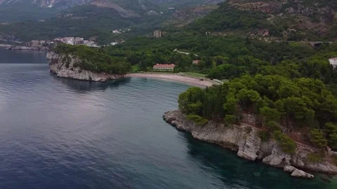 Drone view of calm and empty beach Stock Footage 167703903