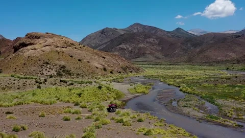 Drone view of camping on an isolate location on the desert 스톡 동영상 255911420