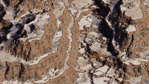 Drone view of a canyon. flight over a canyon. 3d rocky mountain landscape Stock Footage 269125892