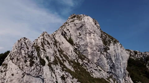 Drone view of Canzo's Horns Rocky Peak aka Corni di Canzo in Lake Como Italy Видео 247496953