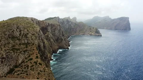 Drone View of Cap Formentor in Mallorca Stock Footage 280096622