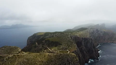 Drone View of Cap Formentor in Mallorca Stock Footage 280097598