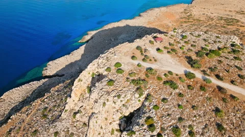 Drone view of the Cape Cavo Greco cliffs in Cyprus. Stock Footage 341542277