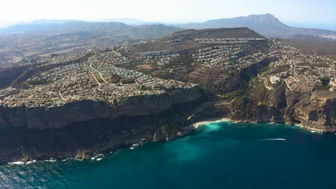 Drone view of Cape San Martin and seashore around, Spain. Stock Footage 293934176
