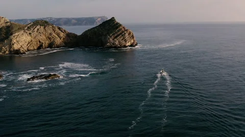 Drone view of Cape San Martin and seashore around, Spain. Stock Footage 293938024