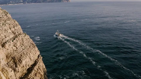 Drone view of Cape San Martin and seashore around, Spain. Stock Footage 293938116