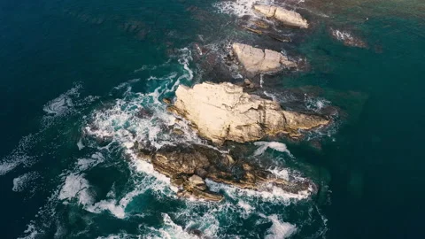 Drone view of Cape San Martin and seashore around, Spain. Stock Footage 293938394