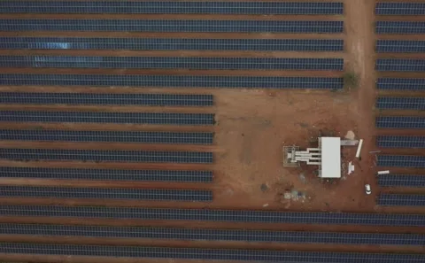 Drone view capturing the immense scale of open rural plains divided into 库存影片 341687433