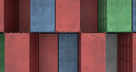 Drone view of cargo shipping container stacks Vídeos de archivo 112048524