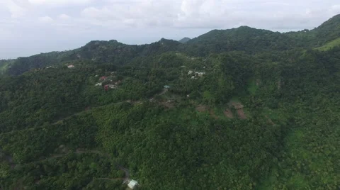 Drone view of Caribbean mountains Stock Footage 63454010
