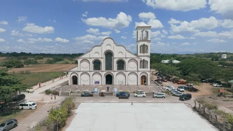 Drone View Cathedral of St. Michael, Gamu Isabela, Philippines Stock Footage 313434845