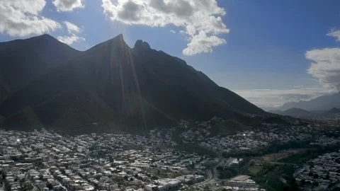 Drone view cerro de la silla, monterrey mexico Stock Footage 125408678