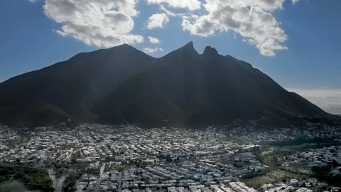 Drone view cerro de la silla, monterrey mexico Stock Footage 125408714