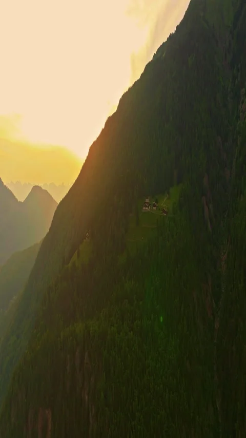 Drone view of Chamonix. Chamonix-Mont-Blanc is a resort town in France near the 库存影片 302220323