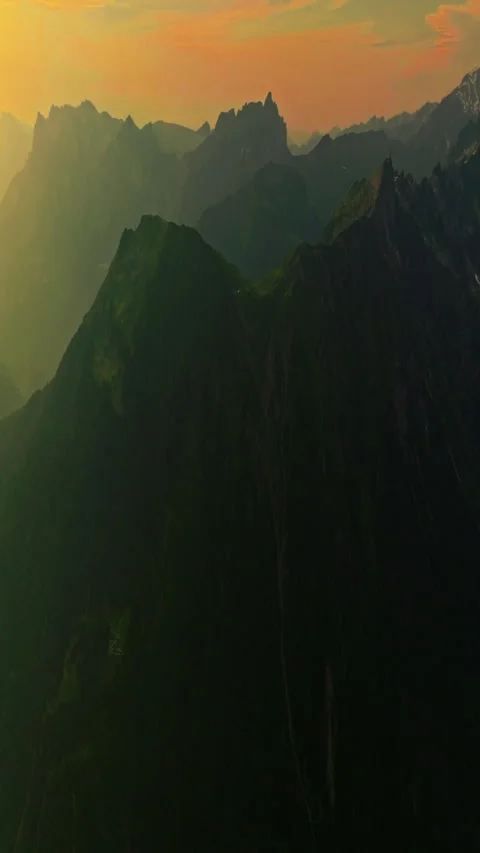 Drone view of Chamonix. Chamonix-Mont-Blanc is a resort town in France near the Stockbeeldmateriaal 302220572
