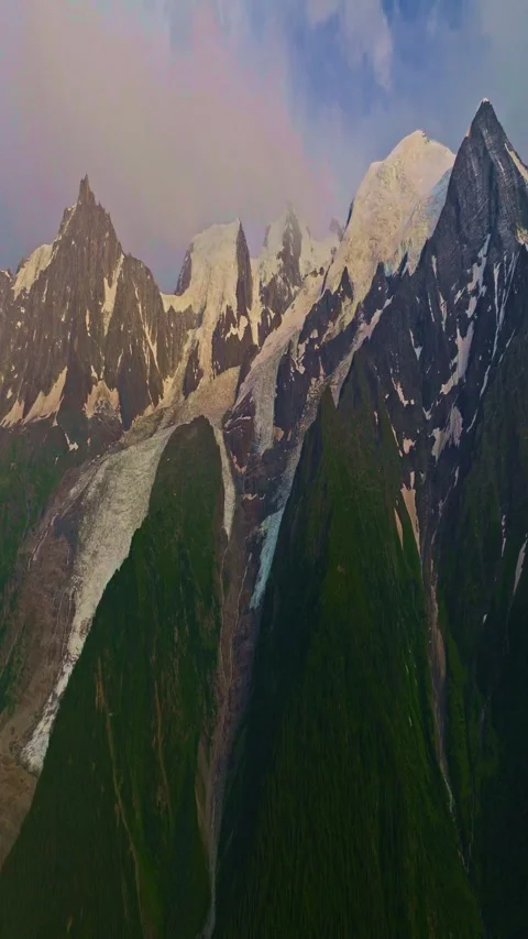 Drone view of Chamonix. Chamonix-Mont-Blanc is a resort town in France near the 스톡 동영상 311644550