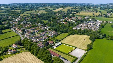 Drone view of Chew Stoke Stock Photos