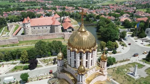 Drone view , chruch 7 Stock Footage 313062759