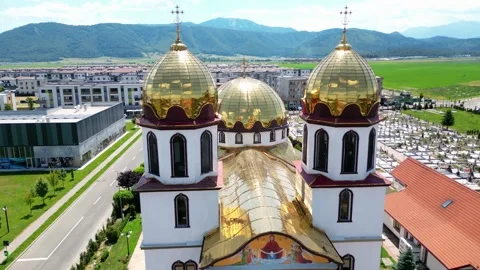 Drone view , chruch Stock Footage 313062758