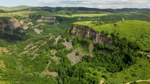 Drone View of Church Above Dashbashi Canyon Stock Footage 339672736
