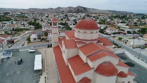 Drone view of church Stock Footage 78356237