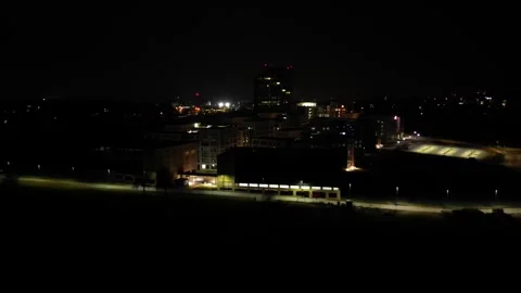 Drone view of the city at night. Video stock 252554165