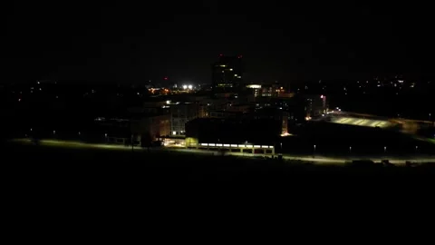 Drone view of the city at night. Stock Footage 252554279