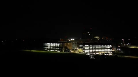 Drone view of the city at night. Stock Footage 252554990