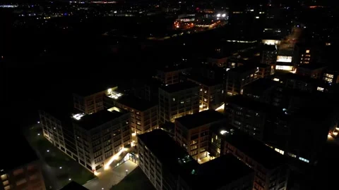 Drone view of the city at night. Stock Footage 252555081