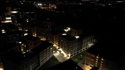 Drone view of the city at night. Stock Footage 252555186