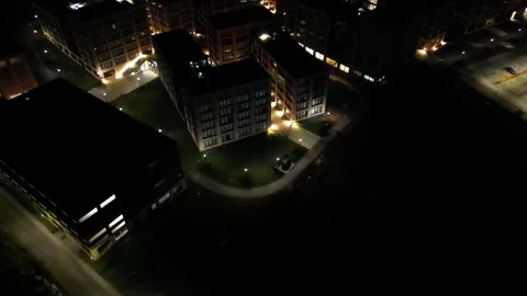 Drone view of the city at night. Stock Footage 252555241