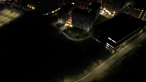 Drone view of the city at night. Stock Footage 252555339
