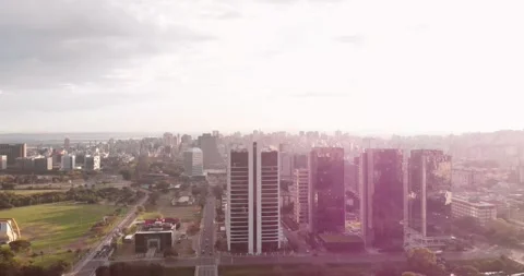 Drone View of City Skyline Stock Footage 296603655