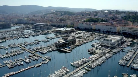 Drone view of the city of Trieste during a morning in the italian summer Stock-Footage 262253643