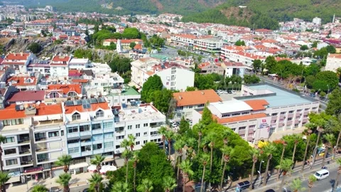 Drone view of cityscape of resort town of Marmaris in province of Mugla, Vídeo Stock 252590058