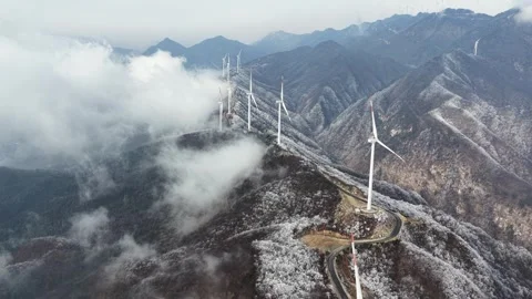 Drone View of Clean Energy Infrastructure in Yuexi Anhui China Stock Footage 341500073