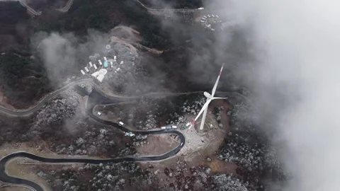 Drone View of Clean Energy Infrastructure in Yuexi Anhui China Stock Footage 341596548