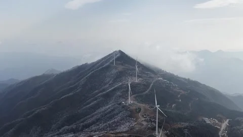 Drone View of Clean Energy Infrastructure in Yuexi Anhui China Stock Footage 341614680