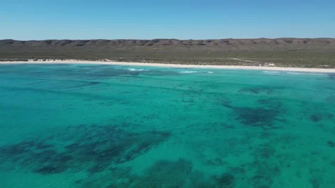 Drone view of clear ocean and coastline Stock Footage 257278137